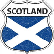 Scotland Flag Highway Shield Metal Sign 12" (HS)