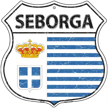 Seborga Flag Highway Shield Metal Sign 12" (HS)