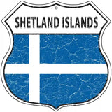 Shetland Islands Flag Highway Shield Metal Sign 12" (HS)