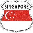 Singapore Flag Highway Shield Metal Sign 12" (HS)