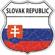 Slovak Republic Flag Highway Shield Metal Sign 12" (HS)