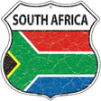 South Africa Flag Highway Shield Metal Sign 12" (HS)