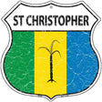 St Christopher Flag Highway Shield Metal Sign 12" (HS)