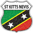 St Kitts Nevis Flag Highway Shield Metal Sign 12" (HS)