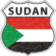 Sudan Flag Highway Shield Metal Sign 12" (HS)