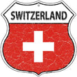 Switzerland Flag Highway Shield Metal Sign 12" (HS)