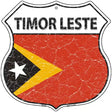 Timor Leste Flag Highway Shield Metal Sign 12" (HS)