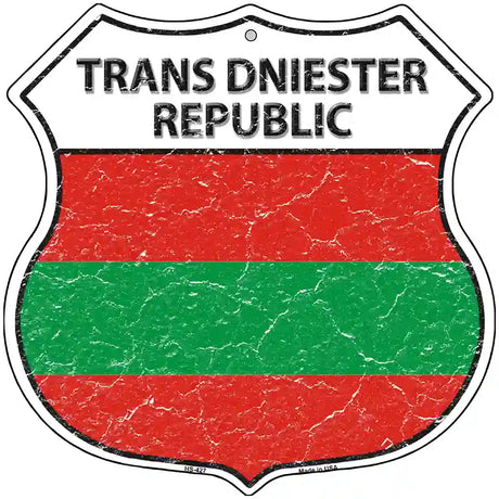 Trans Dniester Republic Flag Highway Shield Metal Sign 12" (HS)