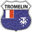 Tromelin Flag Highway Shield Metal Sign 12" (HS)