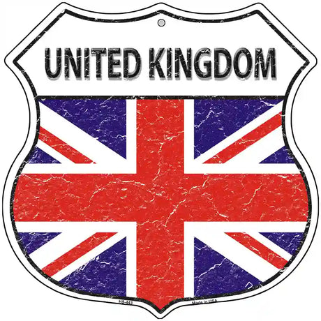 United Kingdom Flag Highway Shield Metal Sign 12" (HS)