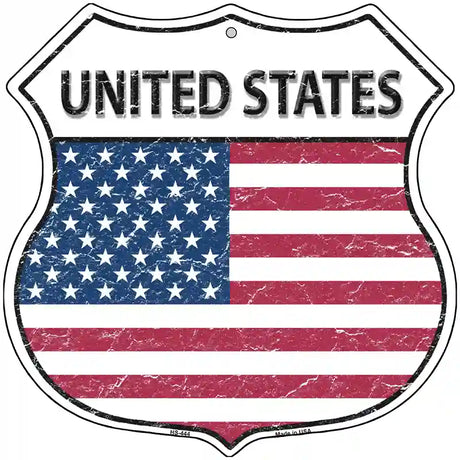 United States Flag Highway Shield Metal Sign 12" (HS)