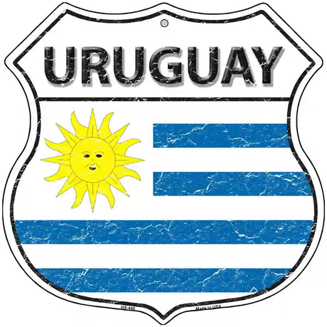 Uruguay Flag Highway Shield Metal Sign 12" (HS)