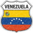 Venezuela Flag Highway Shield Metal Sign 12" (HS)