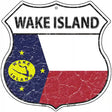 Wake Island Flag Highway Shield Metal Sign 12" (HS)