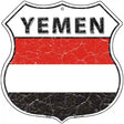 Yemen Flag Highway Shield Metal Sign 12" (HS)