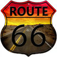 Route 66 Sunset Highway Shield Metal Sign 12" (HS)