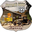 Route 66 Mother Road Highway Shield Metal Sign 12" (HS)