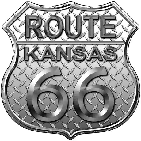 Route 66 Diamond Kansas Metal Novelty Highway Shield Sign 12" (HS)