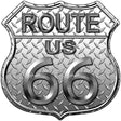 Route 66 Diamond Metal Novelty Highway Shield Sign 12" (HS)