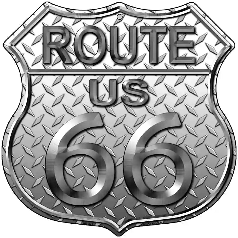 Route 66 Diamond Metal Novelty Highway Shield Sign 12" (HS)