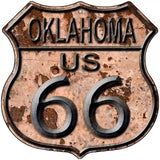 Oklahoma Route 66 Rusty Metal Novelty Highway Shield Sign 12" (HS)