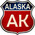 Alaska Metal Novelty Highway Shield Sign 12" (HS)