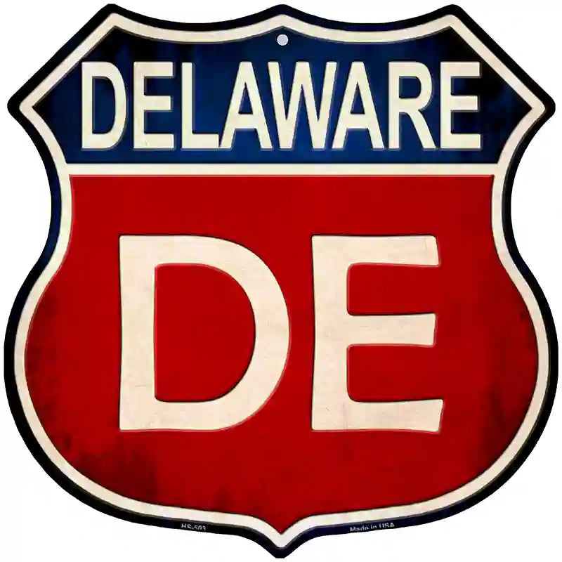 Delaware Metal Novelty Highway Shield Sign 12" (HS)