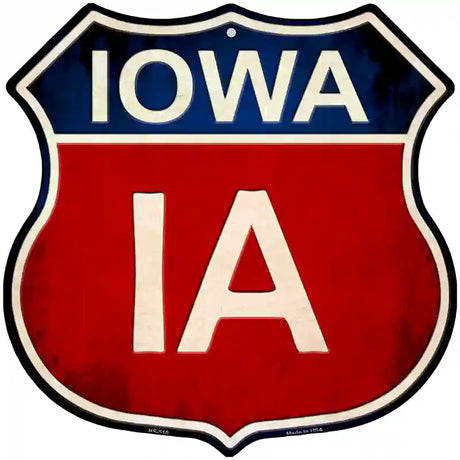 Iowa Metal Novelty Highway Shield Sign 12" (HS)