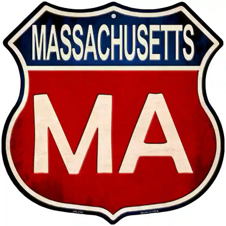 Massachusetts Metal Novelty Highway Shield Sign 12" (HS)