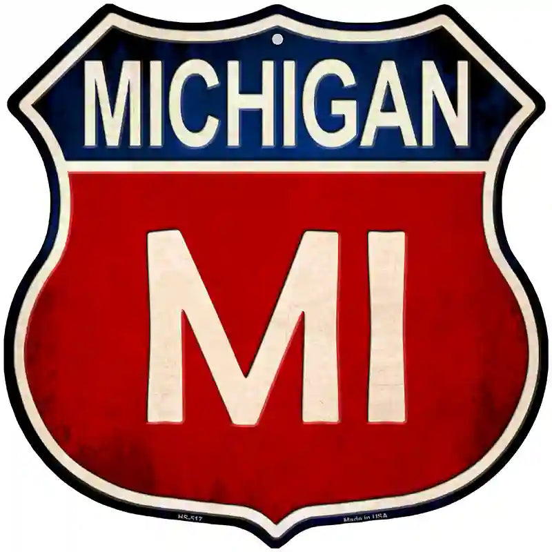 Michigan Metal Novelty Highway Shield Sign 12" (HS)