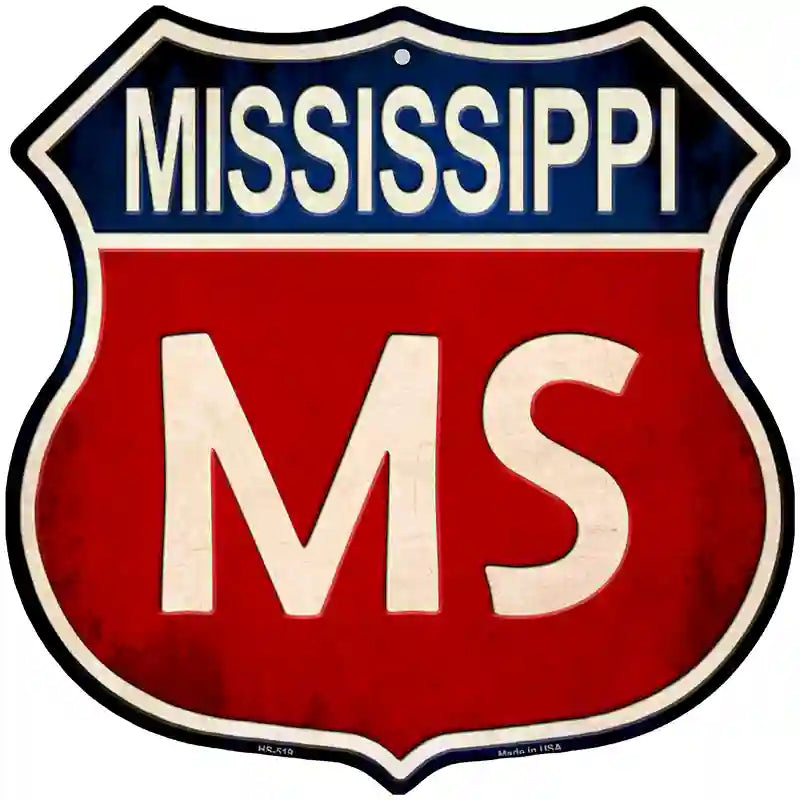 Mississippi Metal Novelty Highway Shield Sign 12" (HS)