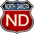 North Dakota Metal Novelty Highway Shield Sign 12" (HS)