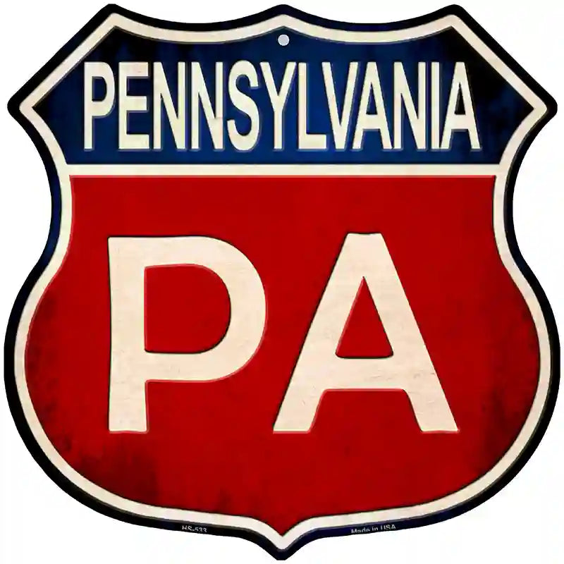 Pennsylvania Metal Novelty Highway Shield Sign 12" (HS)