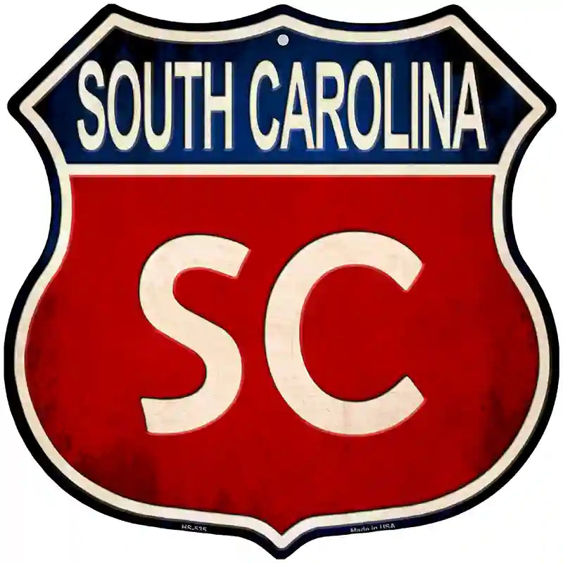 South Carolina Metal Novelty Highway Shield Sign 12" (HS)