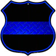 Thin Blue Line Metal Novelty Highway Shield Sign 12" (HS)