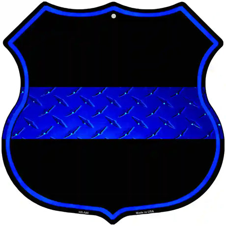 Thin Blue Line Metal Novelty Highway Shield Sign 12" (HS)