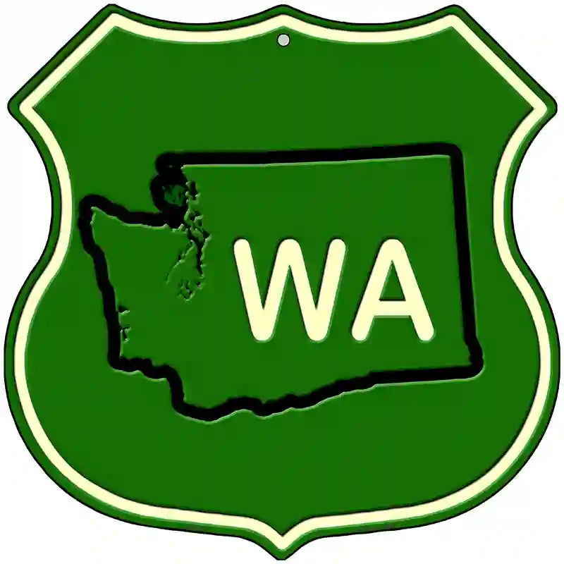 WA State Metal Novelty Highway Shield Sign 12" (HS)