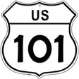 US Highway 101 Novelty Highway Shield Sign 12" (HS)