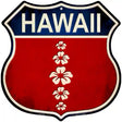 Hawaii Hibiscus Novelty Metal Highway Shield Sign 12" (HS)