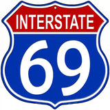 Interstate 69 Novelty Metal Highway Shield Sign 12" (HS)