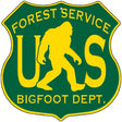 Bigfoot Dept Forest Service Novelty Metal Highway Shield Sign 12" (HS)