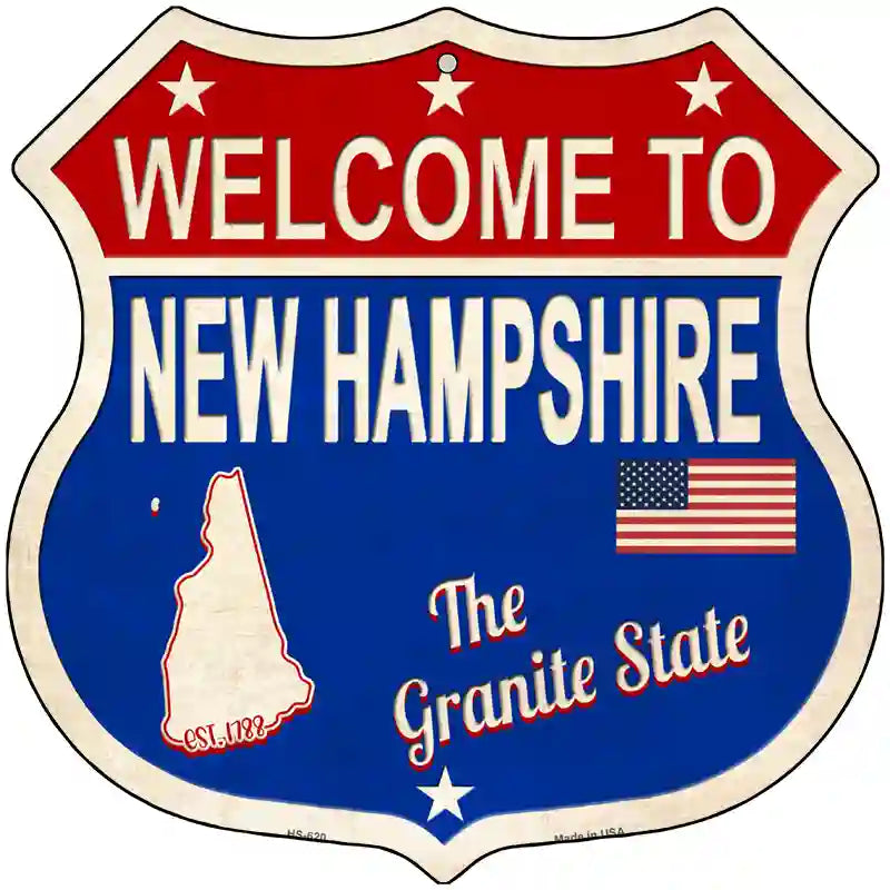 New Hampshire Established Novelty Metal Highway Shield Sign 12" (HS)