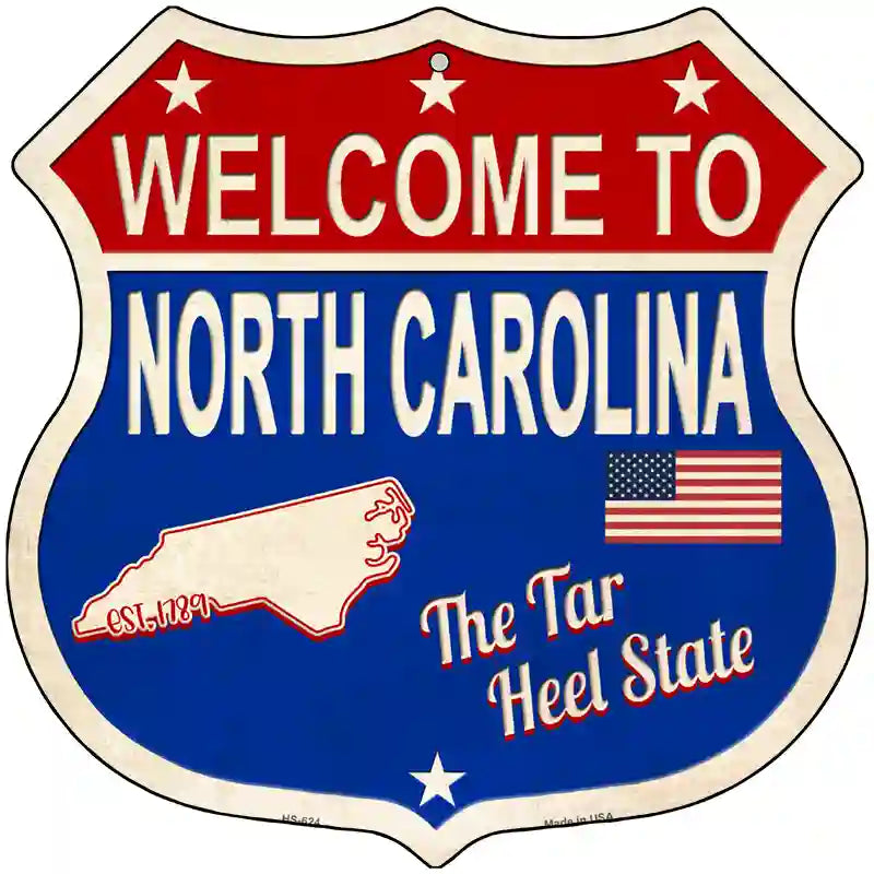 North Carolina Established Novelty Metal Highway Shield Sign 12" (HS)