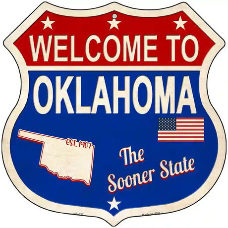 Oklahoma Established Novelty Metal Highway Shield Sign 12" (HS)