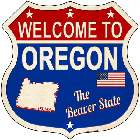 Oregon Established Novelty Metal Highway Shield Sign 12" (HS)