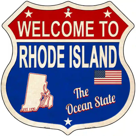 Rhode Island Established Novelty Metal Highway Shield Sign 12" (HS)