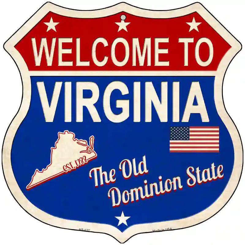 Virginia Established Novelty Metal Highway Shield Sign 12" (HS)