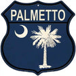 Palmetto South Carolina Flag Novelty Metal Highway Shield Sign 12" (HS)