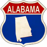 Alabama Silhouette Novelty Metal Highway Shield Sign 12" (HS)