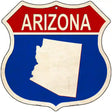 Arizona Silhouette Novelty Metal Highway Shield Sign 12" (HS)